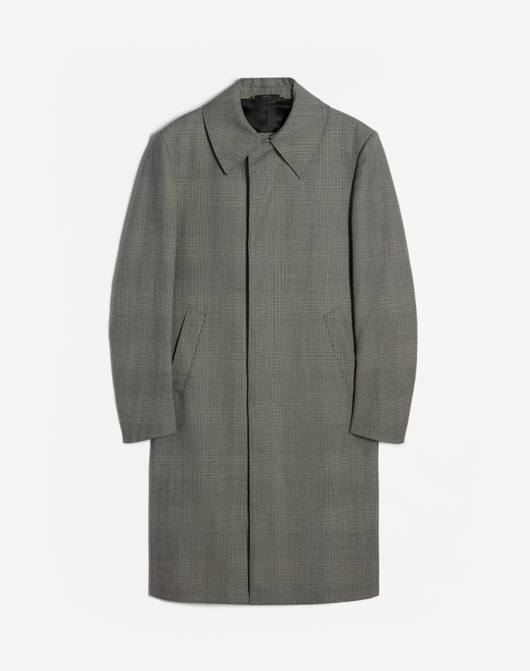 DUNHILL CAR COATS Man Wool Check Car Coat f