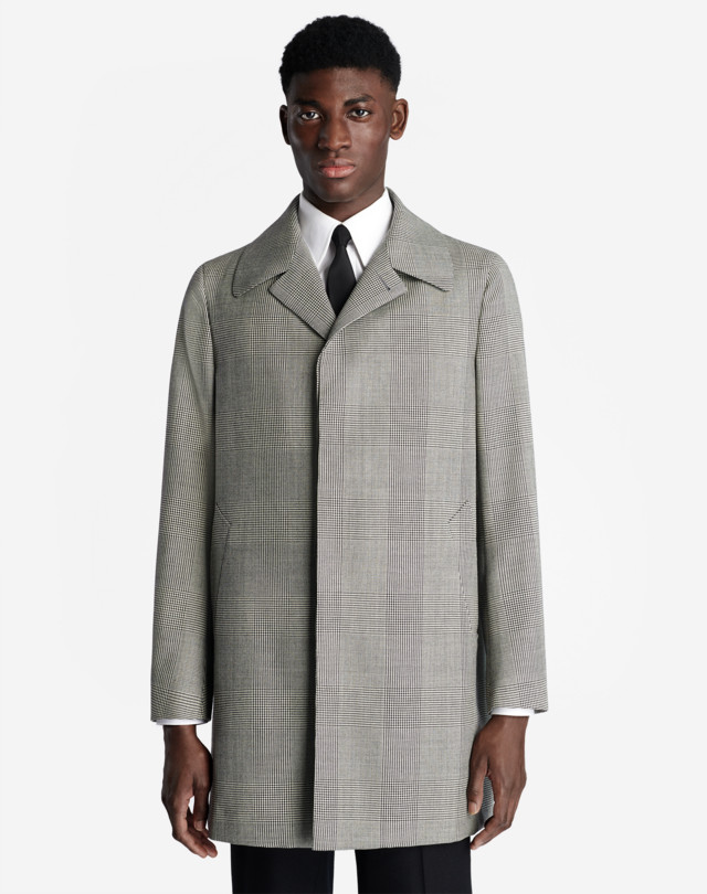 DUNHILL WOOL CHECK CAR COAT CAR COATS Man d