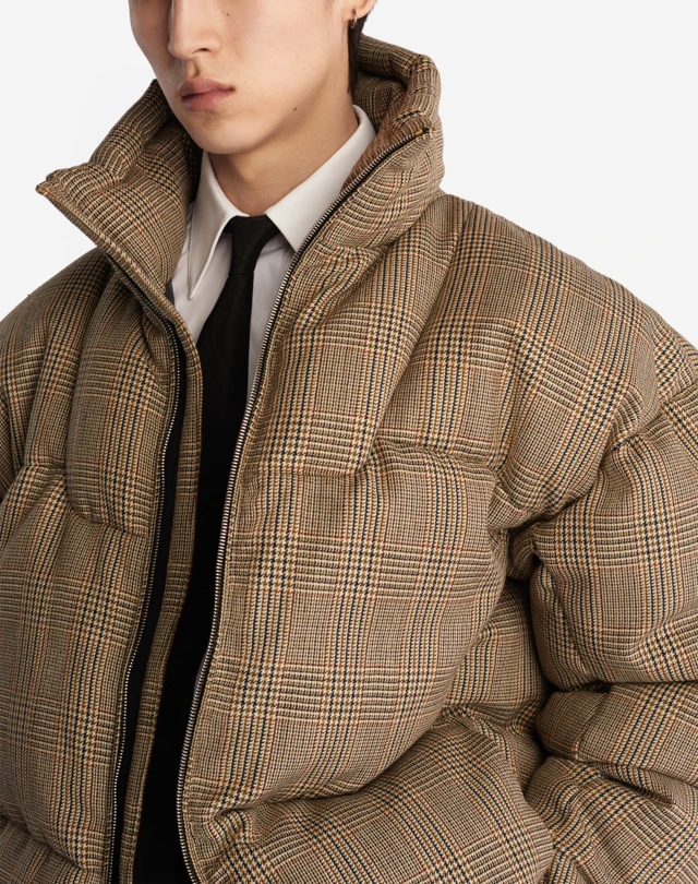 DUNHILL CAR SEAT CHECK DOWN JACKET DOWN JACKETS Man a