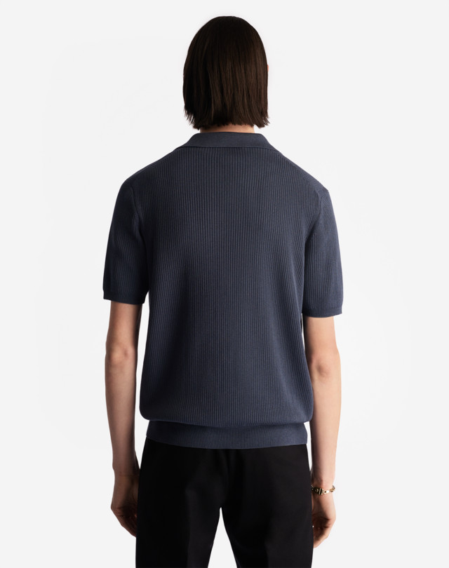 DUNHILL RIB COTTON SILK POLO KNITTED POLOS Man e