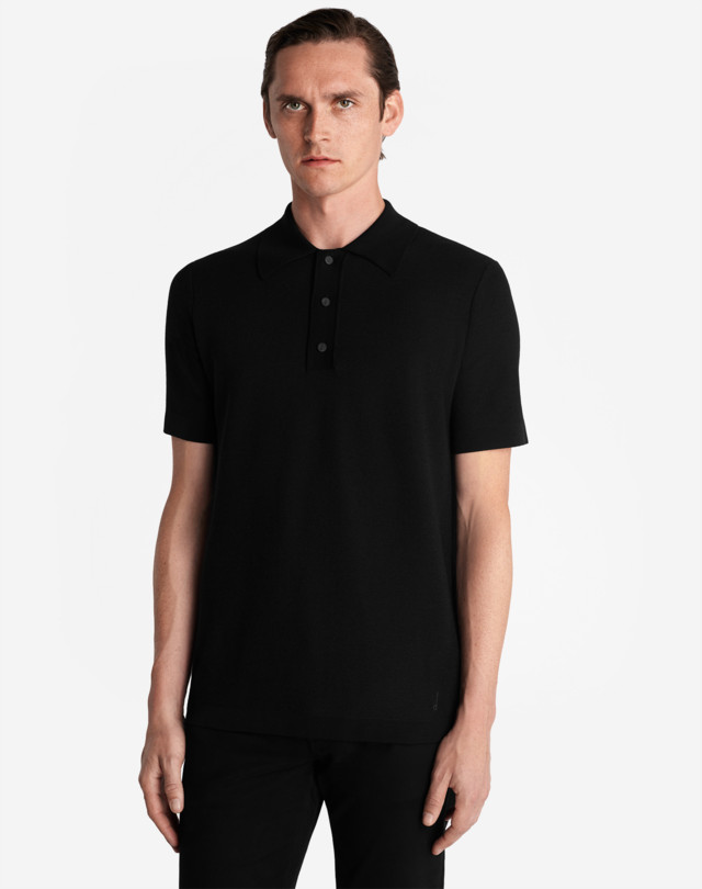 DUNHILL MERINO SILK PIQUE POLO KNITTED POLOS Man d