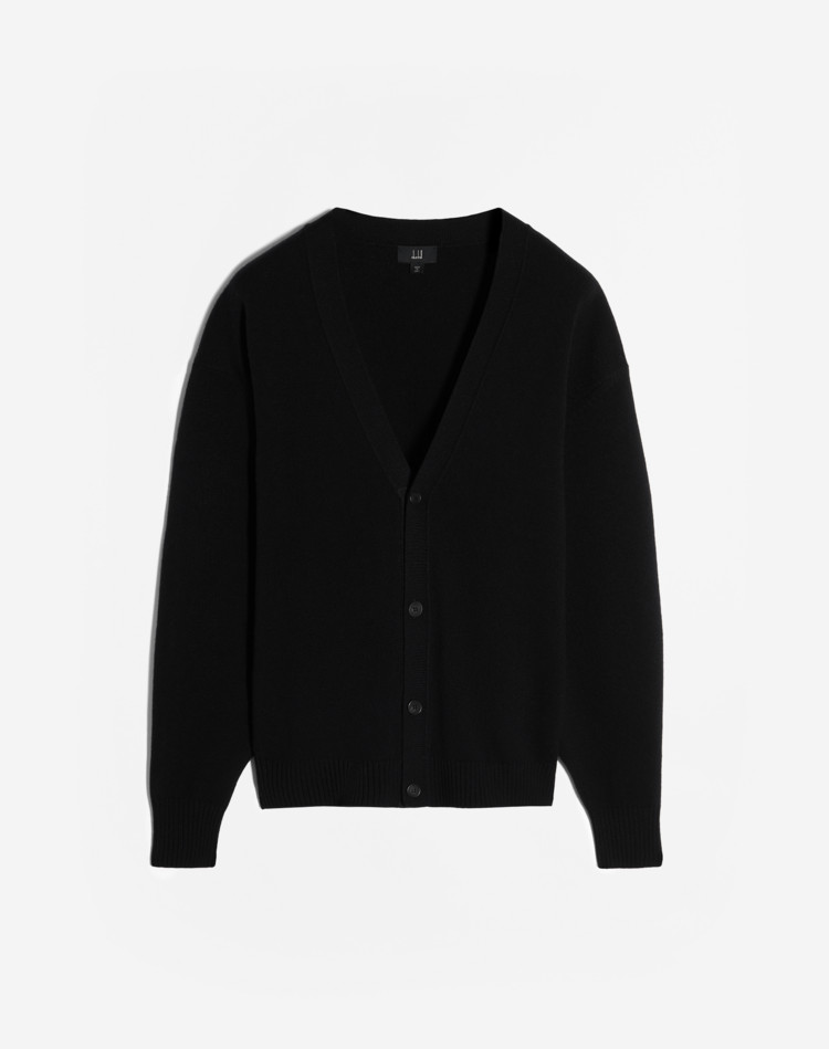 GROSGRAIN CASHMERE CARDIGAN DUNHILL CARDIGANS Man GROSGRAIN CASHMERE CARDIGAN f