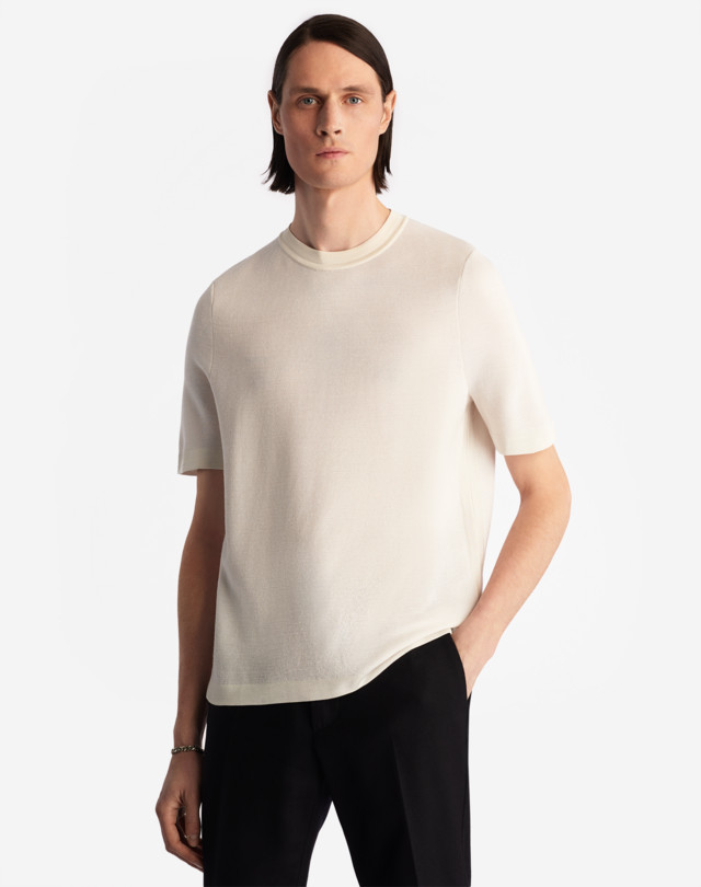 DUNHILL MERINO SILK PIQUE T-SHIRT T-SHIRTS Man d