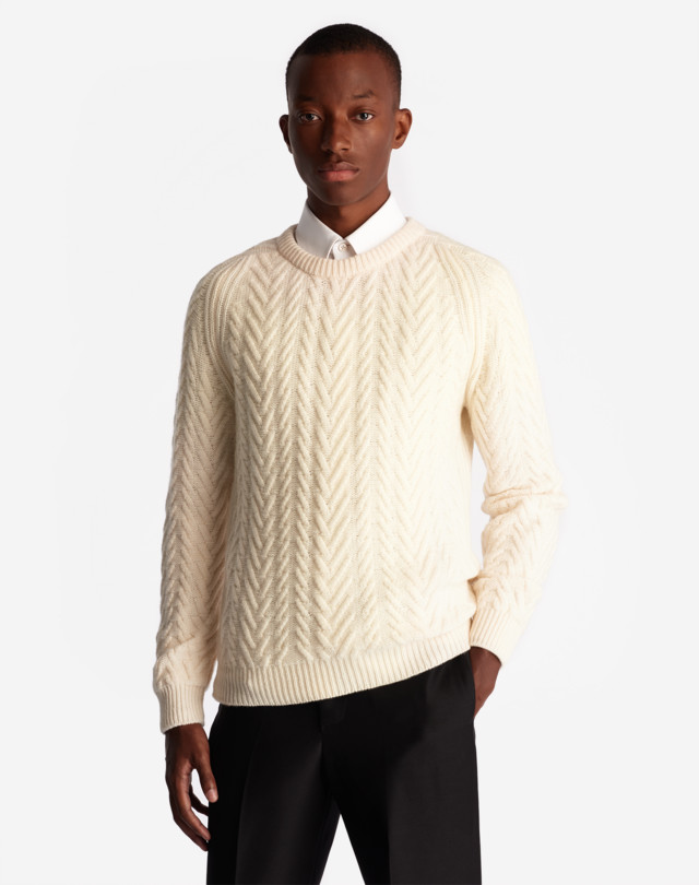 DUNHILL TRANSMISSION GEARS CABLE CASHMERE JUMPER JUMPERS Man d