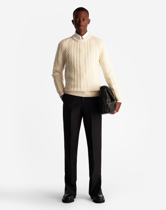 DUNHILL TRANSMISSION GEARS CABLE CASHMERE JUMPER JUMPERS Man r