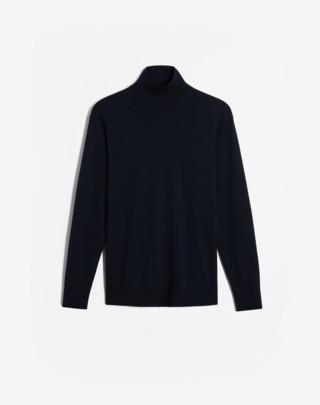 Pullover aus Seide und Baumwolle mit hohem Kragen