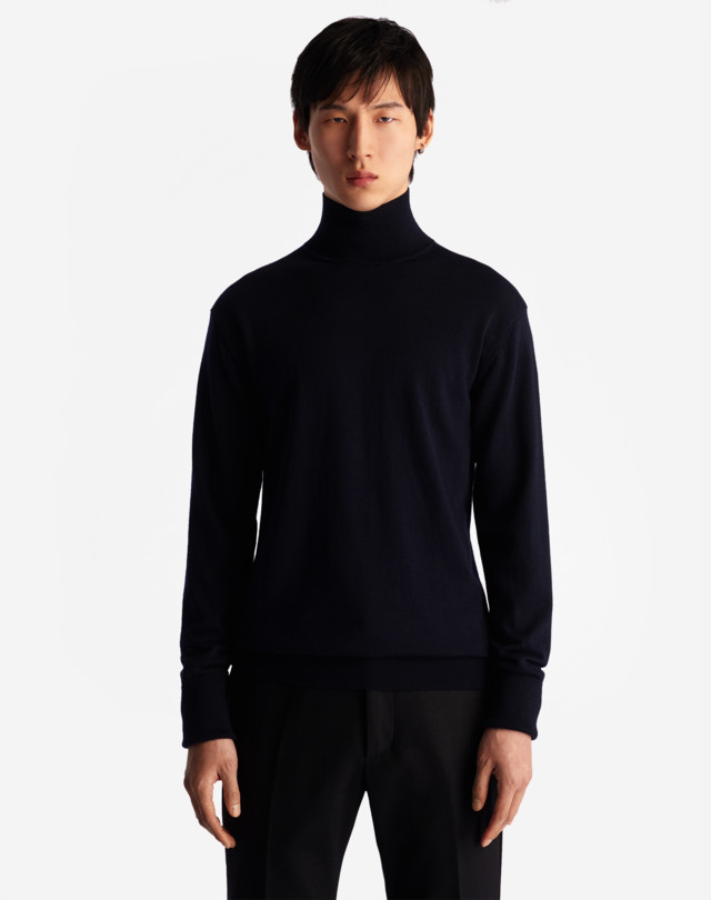 DUNHILL HIGH NECK SILK COTTON JUMPER JUMPERS Man d