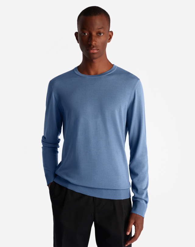 DUNHILL 18GG MERINO CREW NECK JUMPERS Man d
