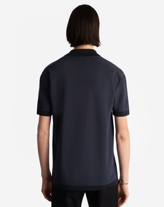 DUNHILL MERINO SILK PIQUE POLO KNITTED POLOS Man e