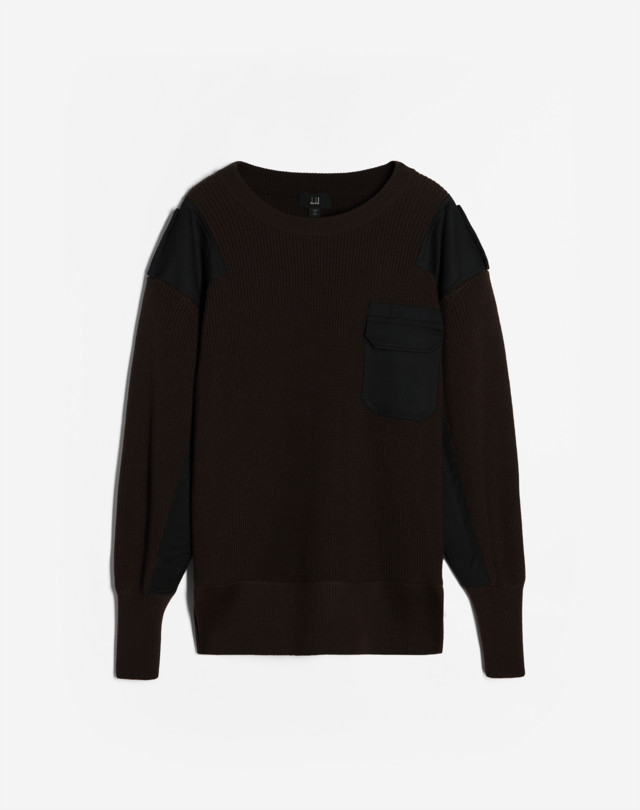 DUNHILL MILITARY CREW NECK JUMPER JUMPERS Man f