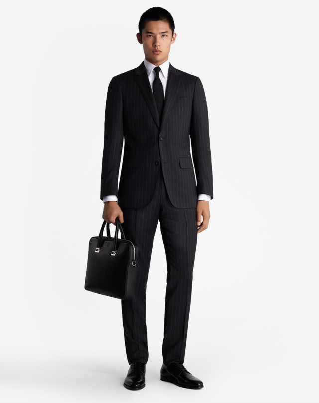 DUNHILL WOOL CHALKSTRIPE MAYFAIR TROUSERS FORMAL TROUSERS Man r