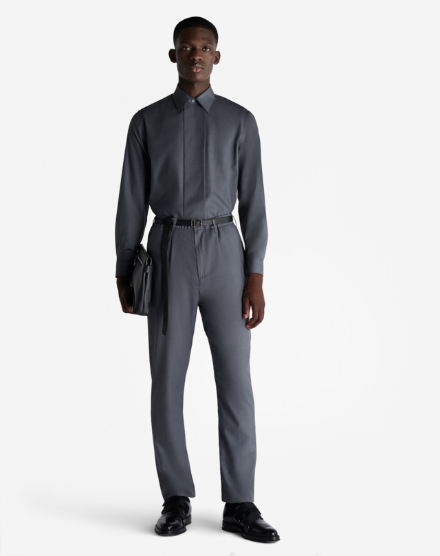DUNHILL TECHNICAL WOOL SILK SPORTS PANT FORMAL TROUSERS Man r