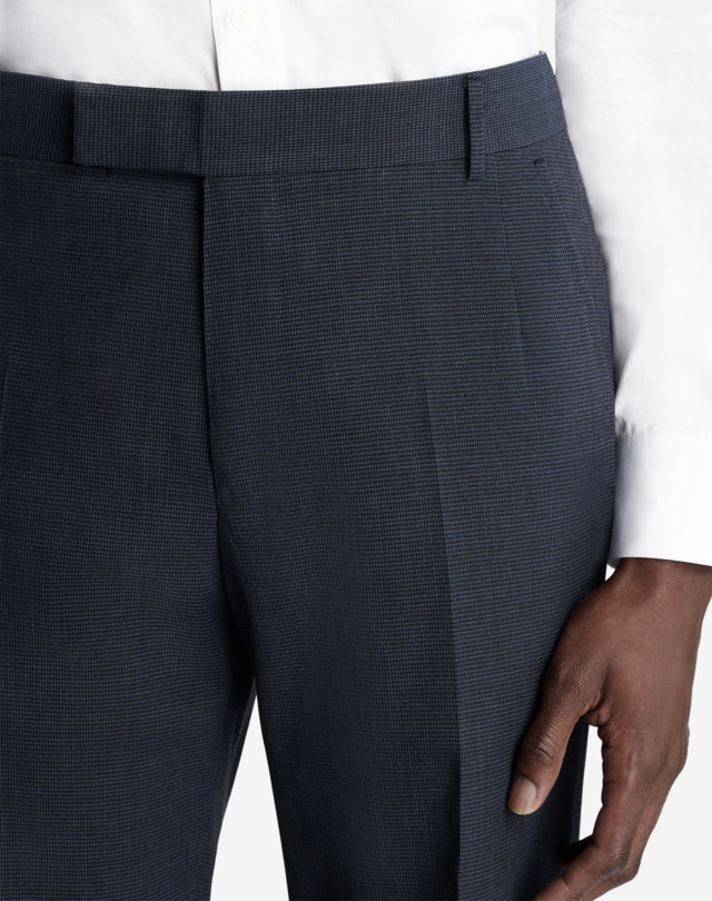 DUNHILL WOOL SILK HOUNDSTOOTH BELGRAVIA TROUSERS FORMAL TROUSERS Man a