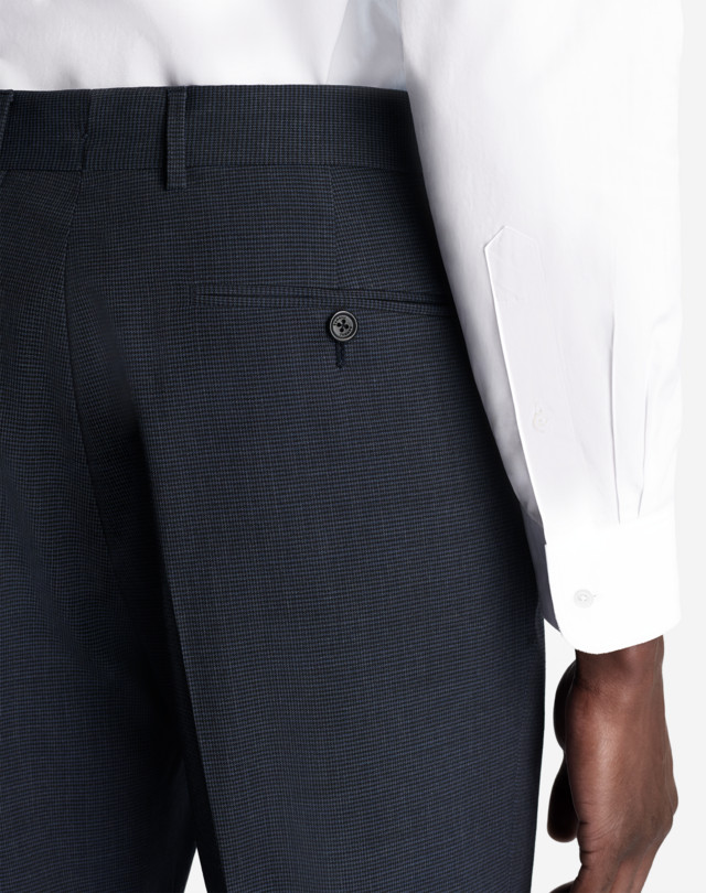 DUNHILL WOOL SILK HOUNDSTOOTH BELGRAVIA TROUSERS FORMAL TROUSERS Man b