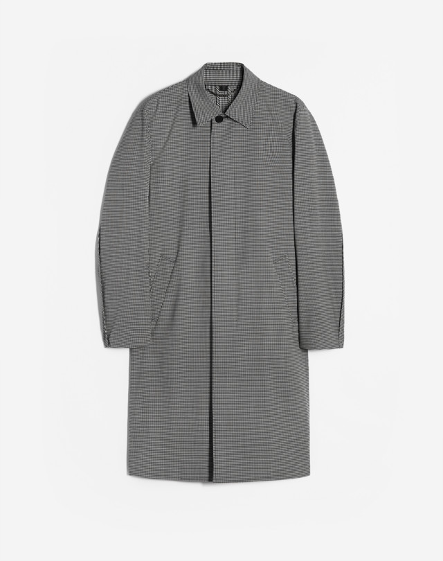 DUNHILL CAR COAT AUS WOLLE UND SEIDE MIT VICHY-MUSTER CAR COAT Herren f