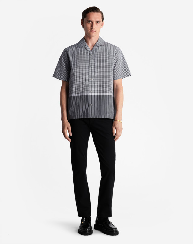 DUNHILL ENGINEERED GINGHAM LOUNGE SHIRT SHORT SLEEVE CASUAL SHIRTS Man r