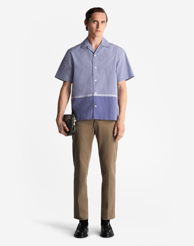 DUNHILL ENGINEERED GINGHAM LOUNGE SHIRT SHORT SLEEVE CASUAL SHIRTS Man r