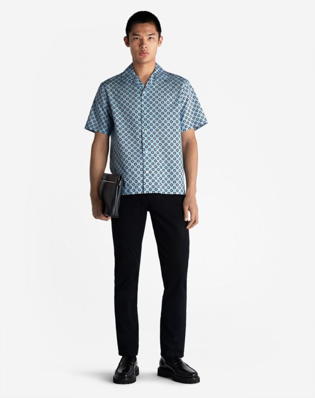 DUNHILL GASKET PRINT LOUNGE SHIRT SHORT SLEEVE CASUAL SHIRTS Man r