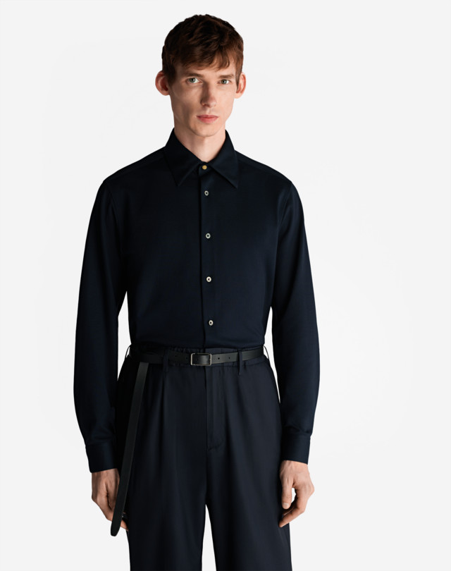 DUNHILL JERSEY PIQUE SHIRT LONG SLEEVE CASUAL SHIRTS Man d