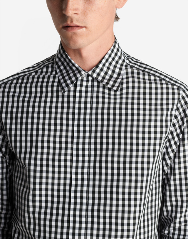 DUNHILL CHECK PERFORMANCE ZIP SHIRT LONG SLEEVE CASUAL SHIRTS Man a