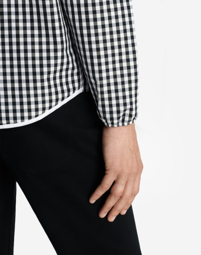 DUNHILL CHECK PERFORMANCE ZIP SHIRT LONG SLEEVE CASUAL SHIRTS Man b