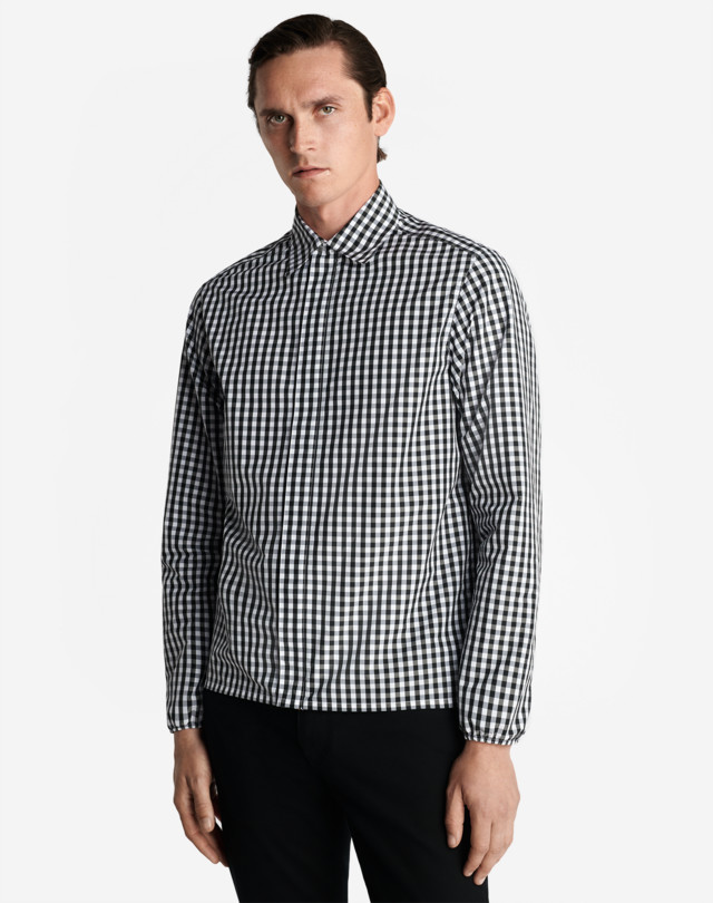 DUNHILL CHECK PERFORMANCE ZIP SHIRT LONG SLEEVE CASUAL SHIRTS Man d
