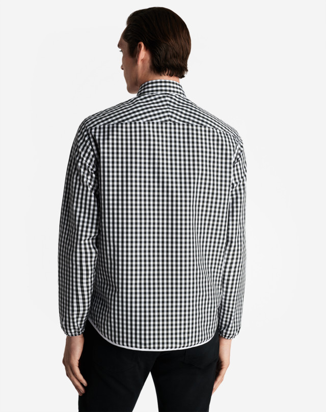 DUNHILL CHECK PERFORMANCE ZIP SHIRT LONG SLEEVE CASUAL SHIRTS Man e