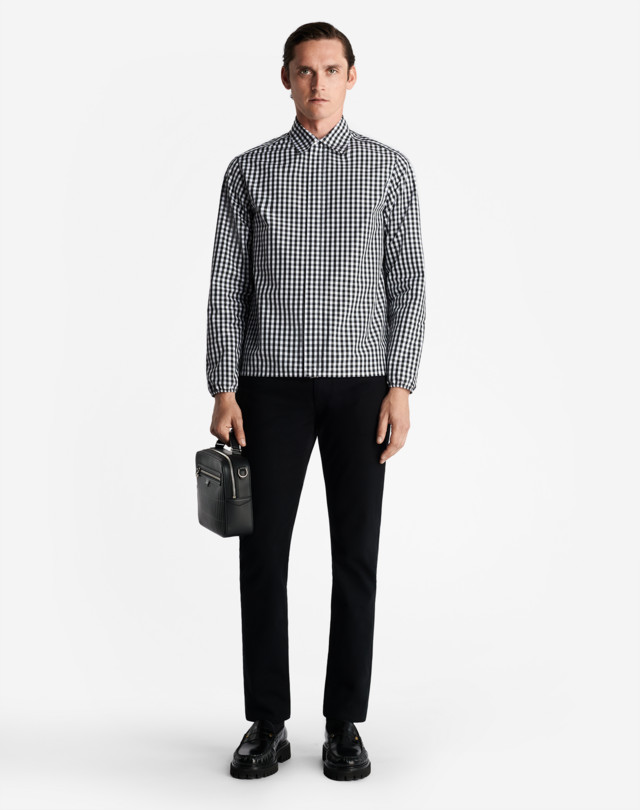 DUNHILL CHECK PERFORMANCE ZIP SHIRT LONG SLEEVE CASUAL SHIRTS Man r