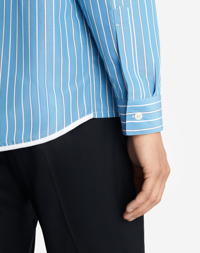 DUNHILL STRIPE PERFORMANCE ZIP SHIRT LONG SLEEVE CASUAL SHIRTS Man b