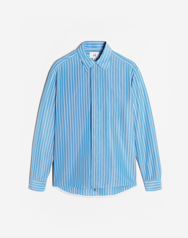 DUNHILL Stripe Performance Zip Shirt LONG SLEEVE CASUAL SHIRTS Man f