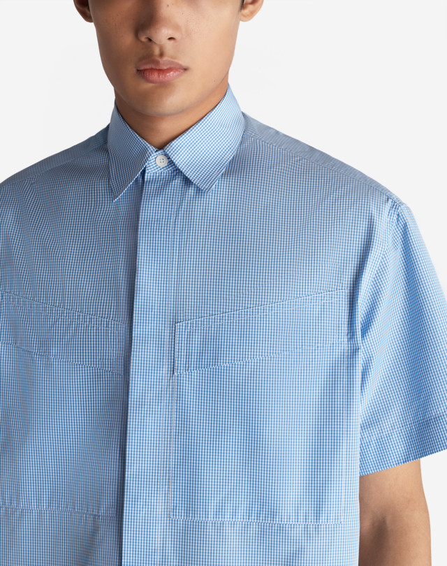 DUNHILL STRIPE POCKET DETAIL SHORT SLEEVE SHIRT SHORT SLEEVE CASUAL SHIRTS Man a