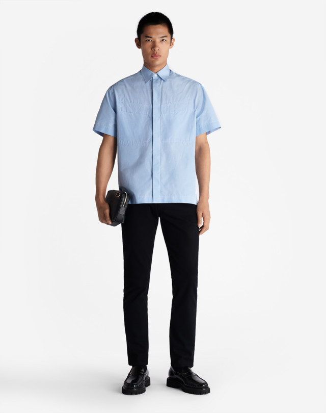 DUNHILL STRIPE POCKET DETAIL SHORT SLEEVE SHIRT SHORT SLEEVE CASUAL SHIRTS Man r