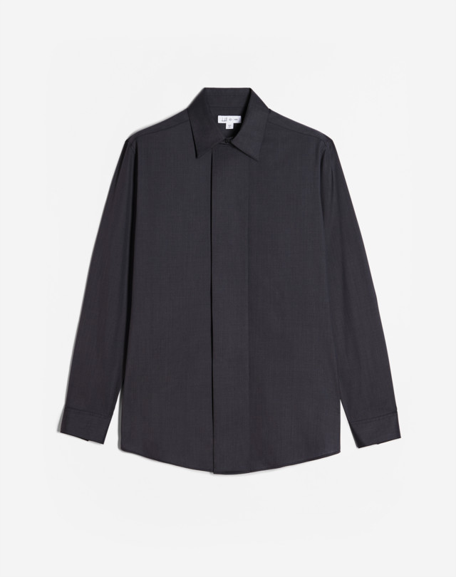 DUNHILL Technical Wool Silk Placket Shirt LONG SLEEVE CASUAL SHIRTS Man f