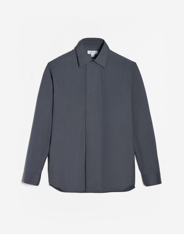 DUNHILL Technical Wool Silk Placket Shirt LONG SLEEVE CASUAL SHIRTS Man f