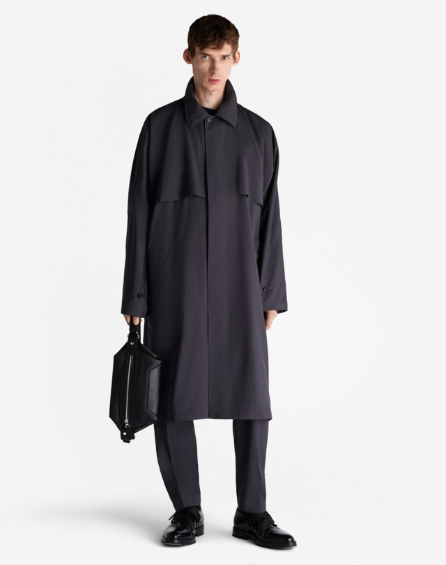 DUNHILL 테크니컬 울 실크 드레이프 맥 코트 맥 코트 남성 r