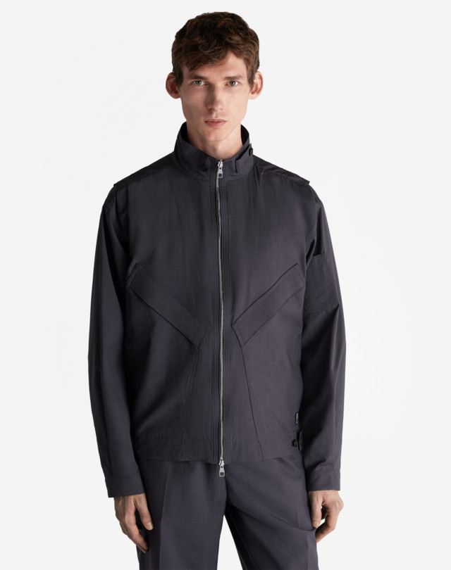DUNHILL 테크니컬 울 실크 유틸리티 블루종 블루종 남성 d