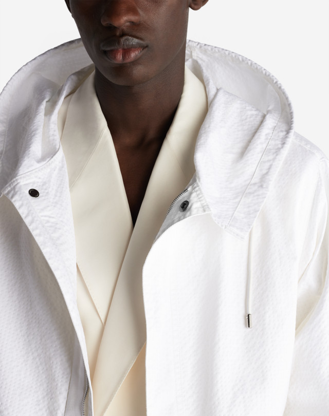 DUNHILL COTTON SEERSUCKER PARKA PARKAS Man a