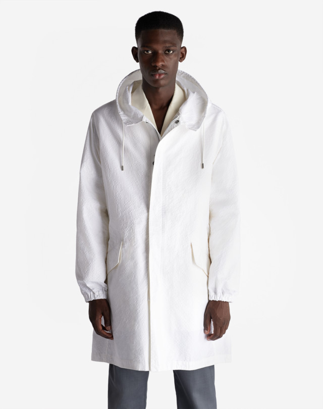 DUNHILL COTTON SEERSUCKER PARKA PARKAS Man d
