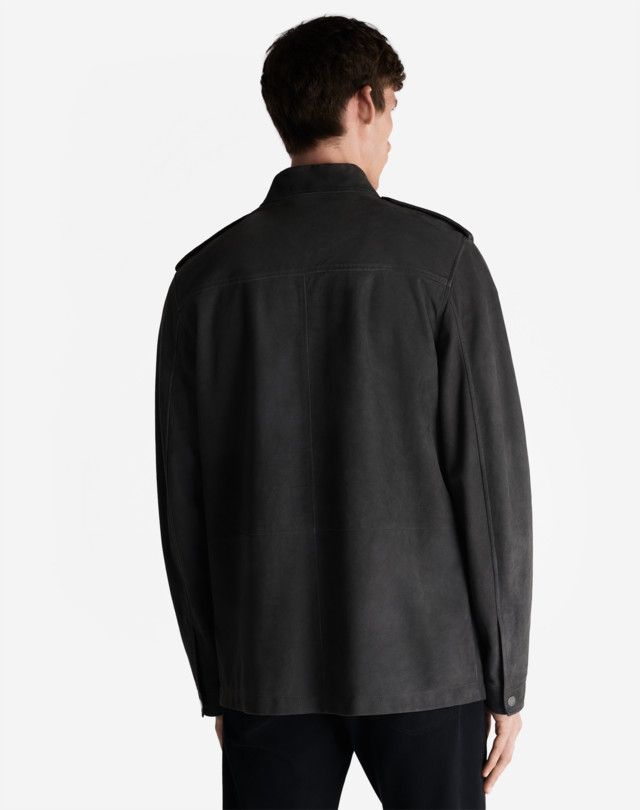DUNHILL SUEDE UTILITY SHIRT LONG SLEEVE CASUAL SHIRTS Man e