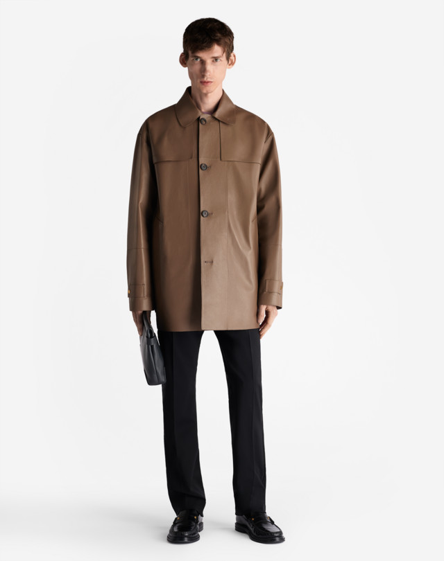 DUNHILL PERFORMANCE LEATHER CAR COAT LEATHER JACKETS Man r
