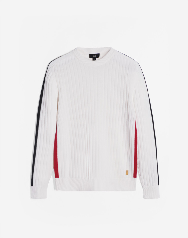 DUNHILL JUMPERS Man CASHMERE RIBBED CREW NECK f