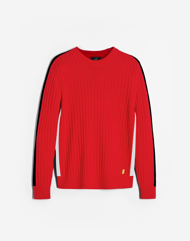 DUNHILL JUMPERS Man CASHMERE RIBBED CREW NECK f