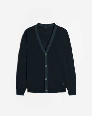 Contrast Rolled Edge Linen Silk Cardigan