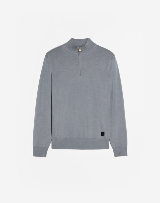 DUNHILL Utility Patch Merino 1/4 Zip JUMPERS Man f