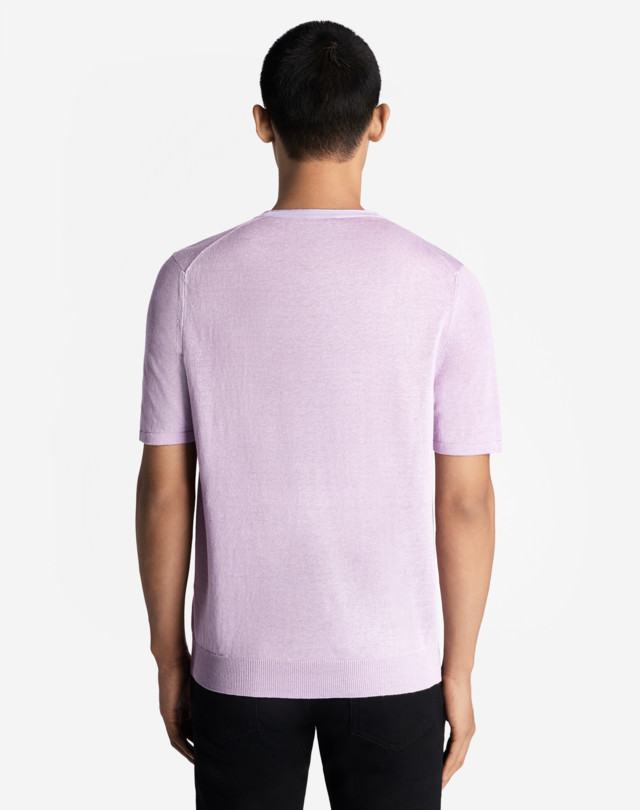 DUNHILL CONTRAST ROLLED EDGE LINEN SILK T-SHIRT T-SHIRTS Man e