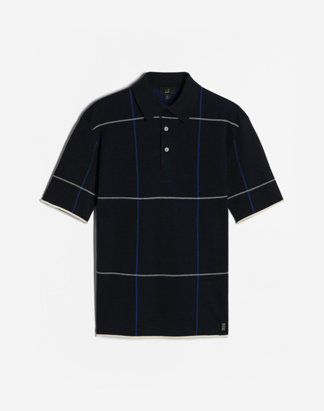 Men's Tattersal Check Cotton Silk Short Sleeve Polo | dunhill UK