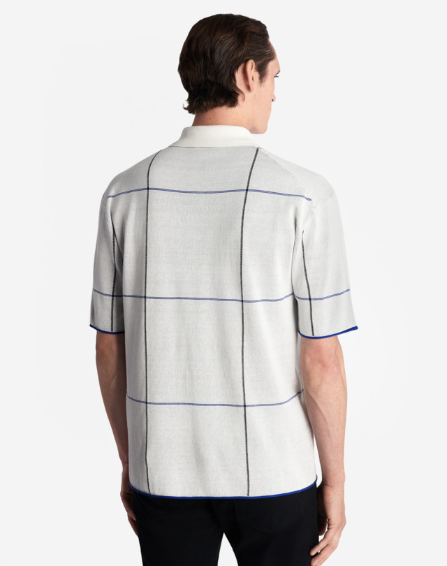 DUNHILL TATTERSAL CHECK COTTON SILK SHORT SLEEVE POLO POLOS Man e