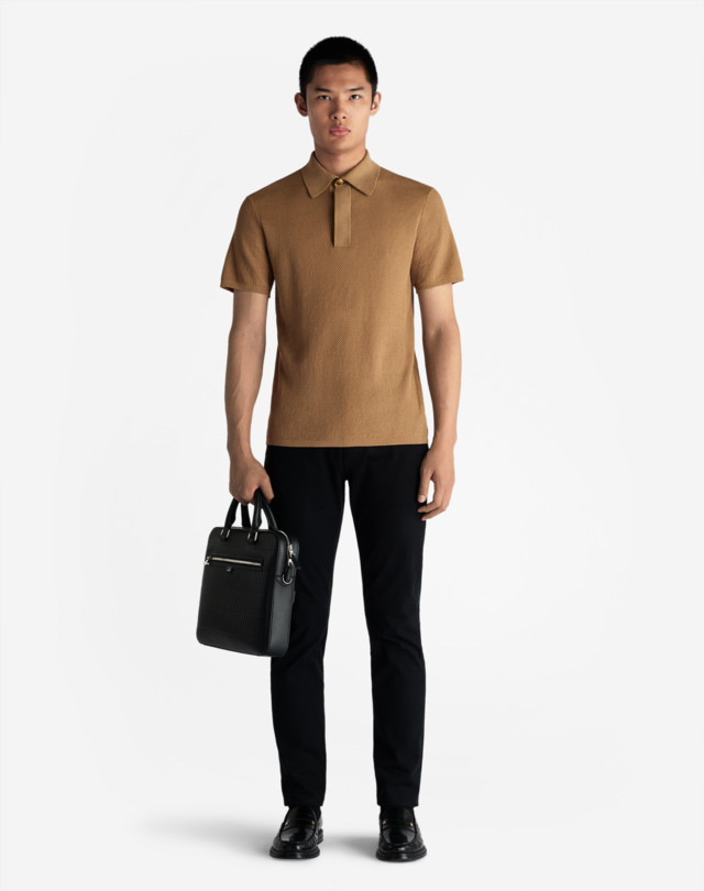 DUNHILL PERFORMANCE PIQUE SHORT SLEEVE POLO POLOS Man r