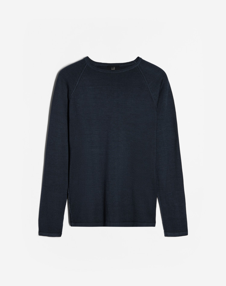 DUNHILL JUMPERS Man GARMENT DYE LONG SLEEVE CREW f