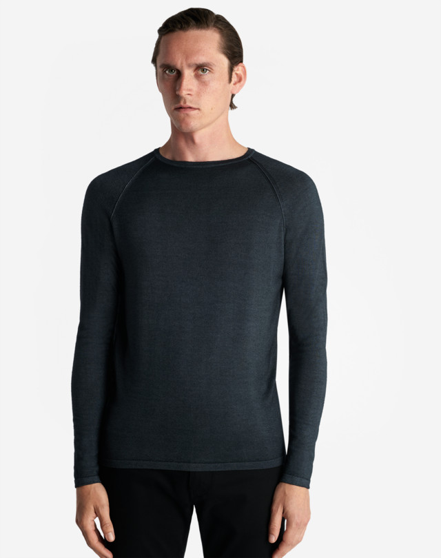 DUNHILL GARMENT DYE LONG SLEEVE CREW JUMPERS Man d